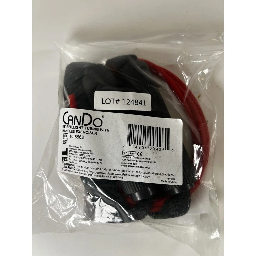 CanDo‎ 48in Resistance Band w/ Handles Red Latex Exercise Band